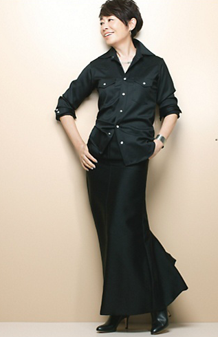 モダンファッションスタイル ぜいたくスカート 安藤 優子 ファッション